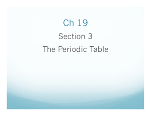 Section 3 The Periodic Table