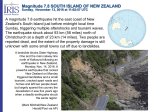 Magnitude 7.8 SOUTH ISLAND OF NEW ZEALAND
