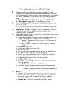 Amyotrophic Lateral Sclerosis- Lou Gehrig`s Disease