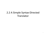 chapter 2 - A Simple Syntax-Directed Translator