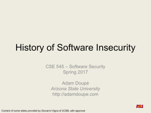 History of Software Insecurity