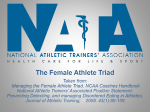 The Female Athlete Triad - National Athletic Trainers` Association