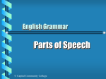 Parts of Speech - Capital Community College