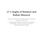 17-1 Angles of Rotation and Radian Measure