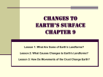 Changes to Earth`s Surface Chapter 9