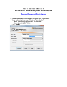 How to restore a database in Microsoft SQL Server Management