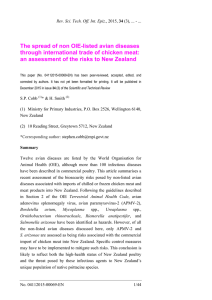 The spread of non OIE-listed avian diseases through international