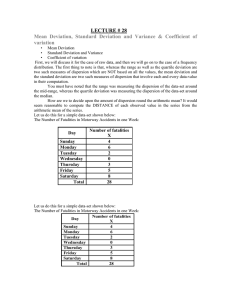 LECTURE # 28 Mean Deviation, Standard Deviation and Variance