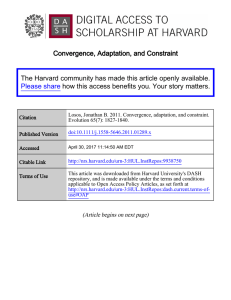 Convergence, Adaptation, and Constraint The Harvard community
