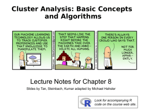 Cluster Analysis: Basic Concepts and Algorithms Lecture Notes for