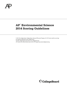 Environmental Science Scoring Guidelines