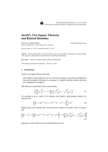 Jacobi`s Two-Square Theorem and Related Identities