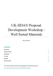 UK-HDAN Proposal Development Workshop : Well Sorted Materials