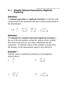9.1.1 Simplify Rational Expressions