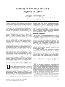 Screening for Prevention and Early Diagnosis of Cancer