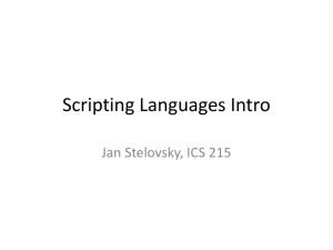 Scripting Languages Intro