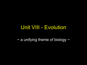 Unit 8 Evolution