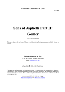Sons of Japheth Part II: Gomer (No. 46B)