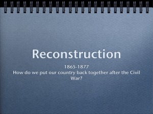 1865-1877 How do we put our country back together after the Civil