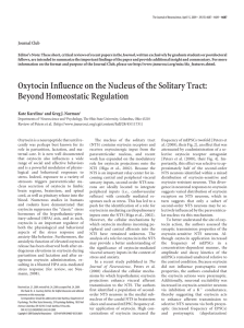 Oxytocin Influence on the Nucleus of the Solitary Tract