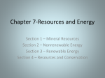 Chapter 7-Resources and Energy