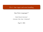 Ch.4: User input and error handling