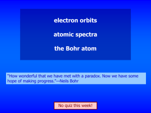 electron orbits atomic spectra the Bohr atom