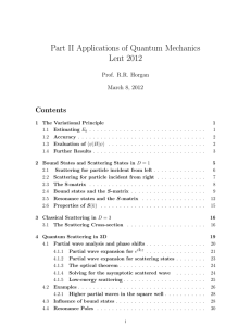 Part II Applications of Quantum Mechanics Lent 2012