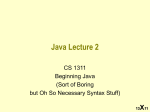 Java Lecture 1