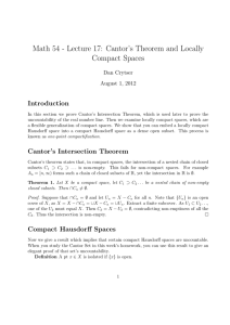 Cantor`s Theorem and Locally Compact Spaces