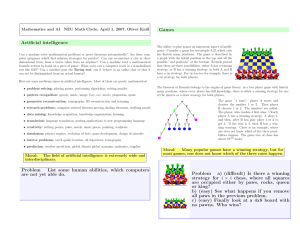 Artificial intelligence Problem List some human abilities, which