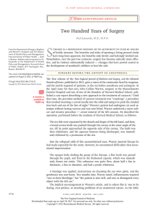 Two Hundred Years of Surgery - New England Journal of Medicine