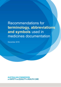 2. Principles for safe, clear and consistent terminology for medicines