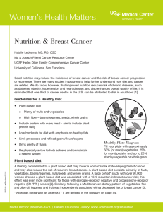 Nutrition and Breast Cancer - UCSF Helen Diller Family
