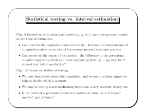 Statistical testing vs. interval estimation