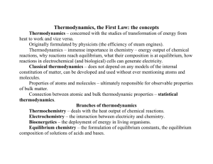The basic concepts and Thermochemistry