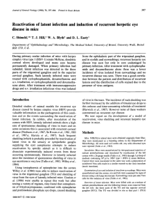 Reactivation of latent infection and induction of recurrent herpetic