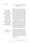 The Politics of Science: Political Values and the Production, Communi