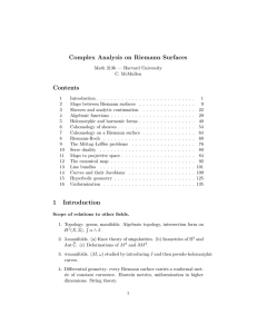 Complex Analysis on Riemann Surfaces