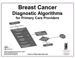 Breast Cancer Diagnostic Algorithms for Primary Care Providers