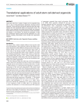 Translational applications of adult stem cell-derived