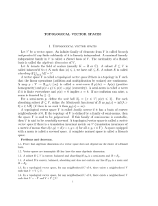 Topological Vector Spaces - Jacobs University Mathematics