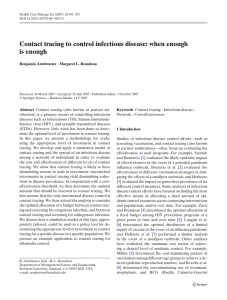 Contact tracing to control infectious disease: when enough is
