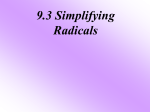 Simplify Radicals