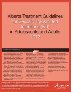 Alberta Treatment Guidelines for Sexually Transmitted Infections