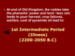 1st Intermediate Period (Illness) (2200-2050 BC)