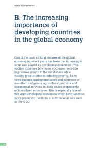 The increasing importance of developing countries in the global