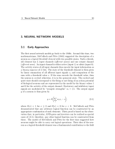 3. NEURAL NETWORK MODELS 3.1 Early Approaches