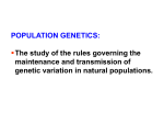 Lecture 4 Genetics in Mendelian Populations I