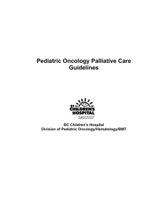 Pediatric Oncology Palliative Care Guidelines